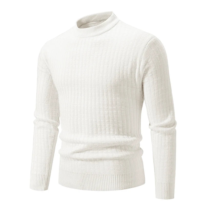 Men's Solid Knit Pullover Sweater – Casual Autumn Winter