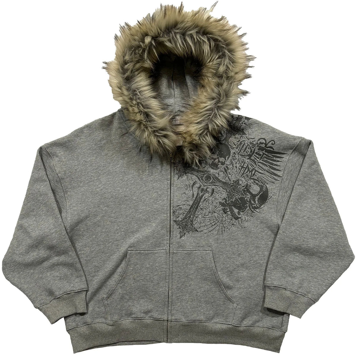 Y2K Unisex Hooded Sweatshirt Jacket with Geometric Pattern