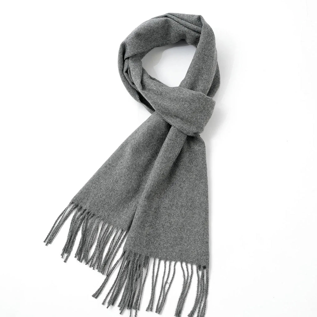 Men's Cashmere-Style Scarf – Soft Polyester, Windproof Design