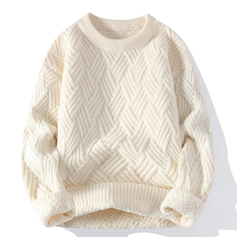 Men's Casual Round Neck Knitted Pullover Sweater - Autumn & Winter