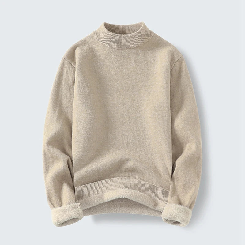 Men's Solid Knit Pullover Sweater – Casual Autumn Winter