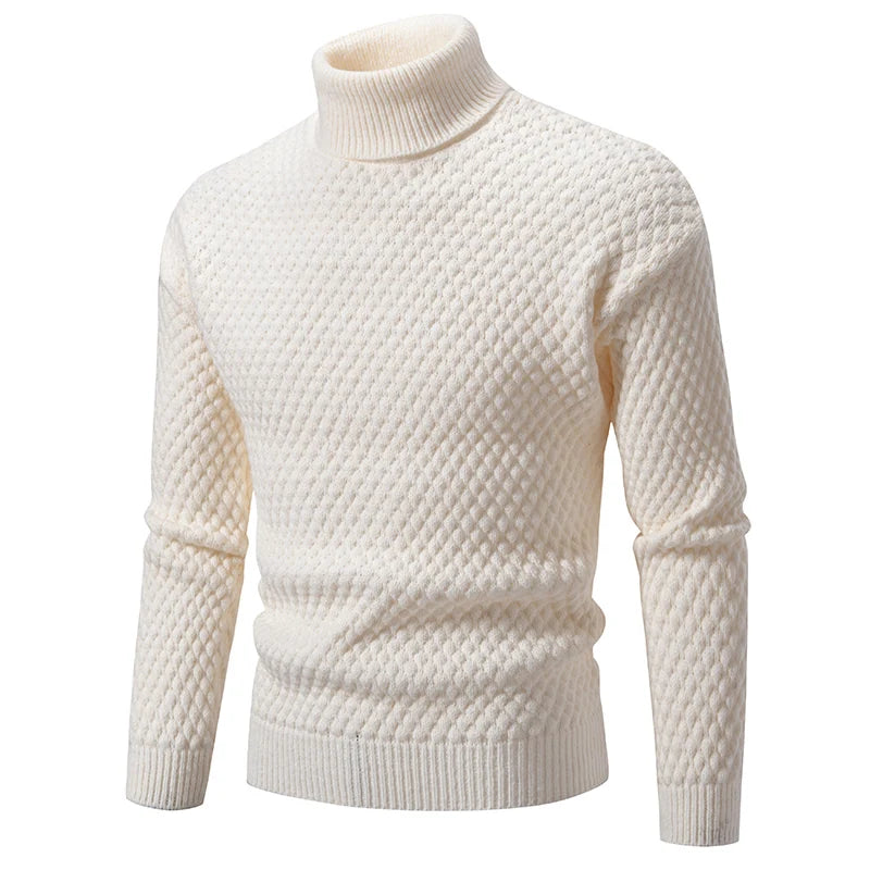 Men's Solid Knit Pullover Sweater – Casual Autumn Winter