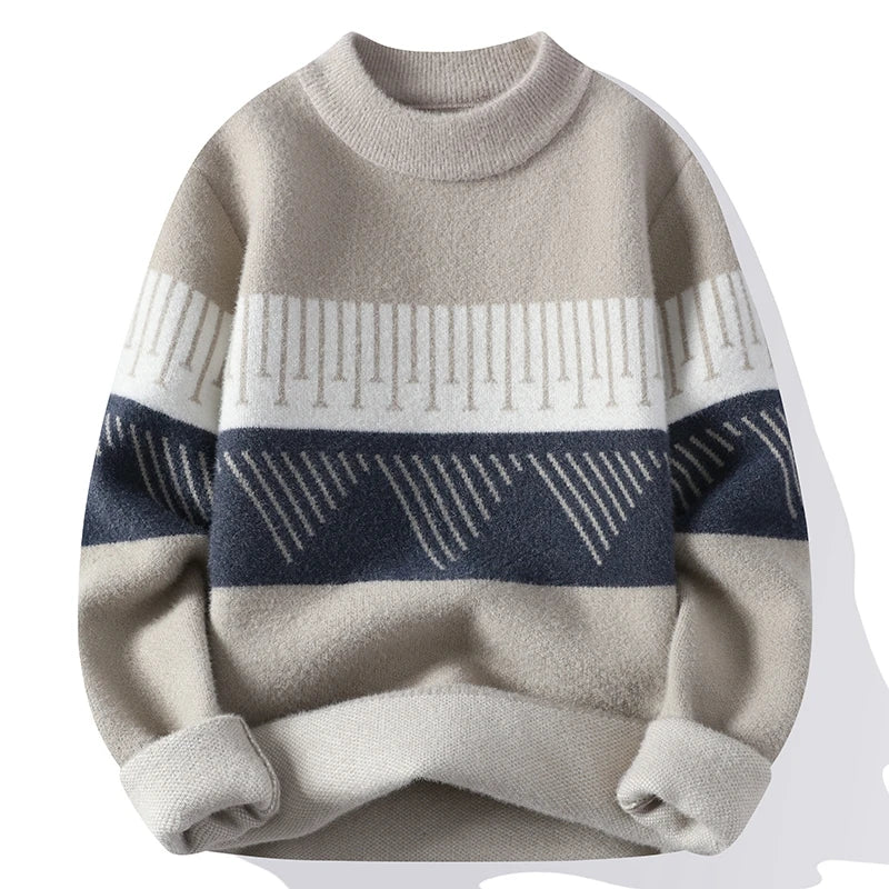 Men's O-Neck Cashmere Pullover Sweater - Warm Winter Knit