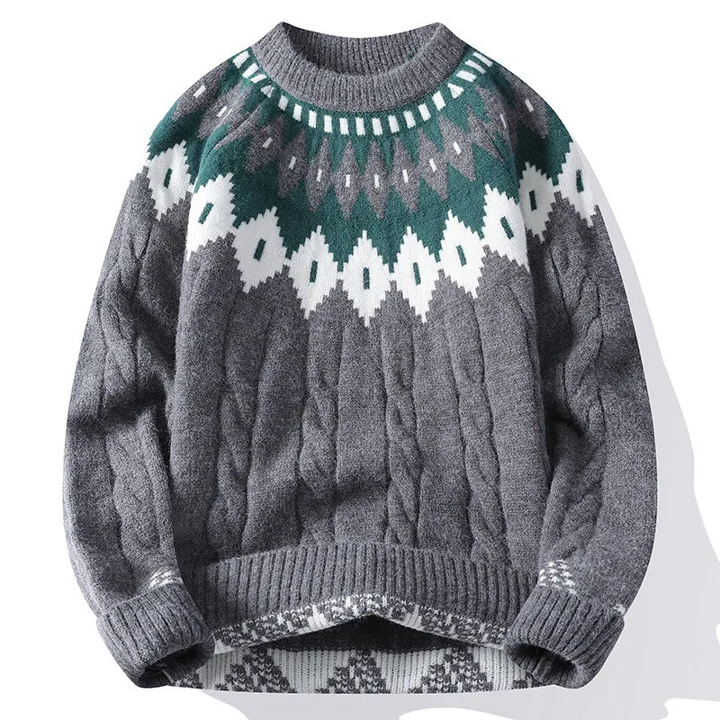 Men's Casual Round Neck Knitted Pullover Sweater - Autumn & Winter