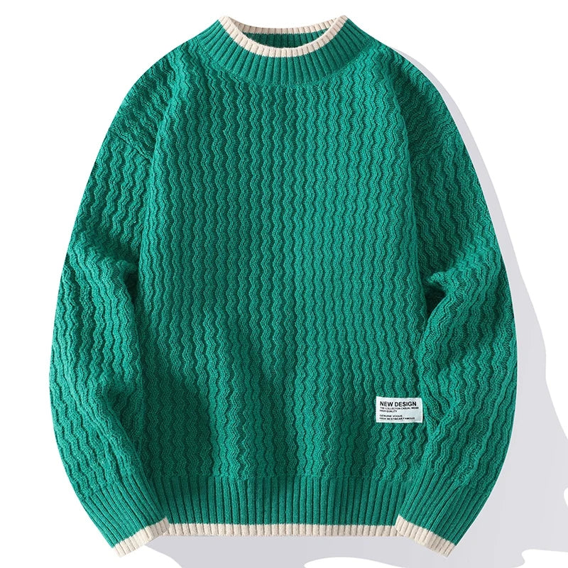 Men's Casual Round Neck Knitted Pullover Sweater - Autumn & Winter