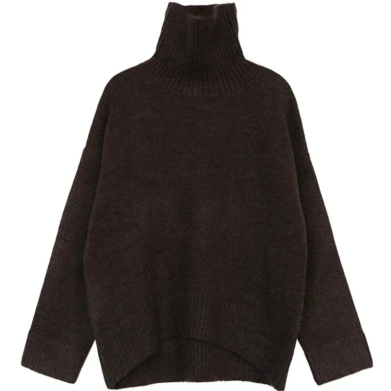 Loose Turtleneck Sweater Women - Korean Style Warm Knit Pullover