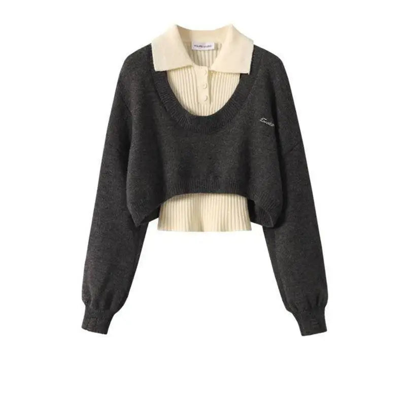 Two-Piece Knit Sweater & Vest Set - Vintage American Style