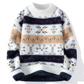 Men's Hand-Knitted Thermal Sweater – Printed Autumn/Winter Casual Pullover