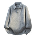 Men's Polo Knit Sweater - Spring Business Casual Solid Color