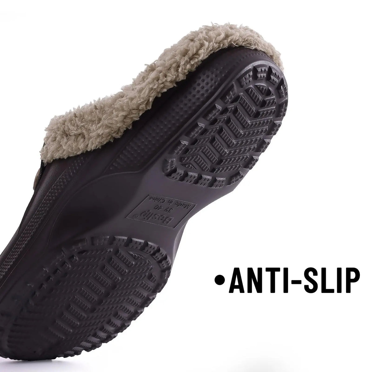 Winter Fur Plush Slippers for Men – Warm, Waterproof & Non-Slip
