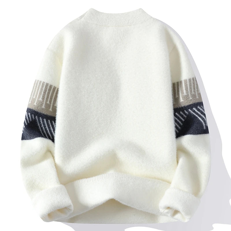 Men's O-Neck Cashmere Pullover Sweater - Warm Winter Knit