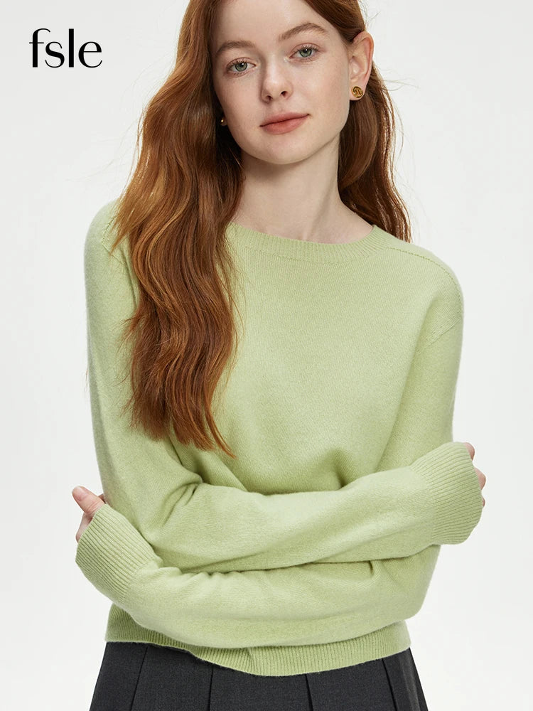 100% Wool Women's Knit Sweater – Seamless Autumn Winter