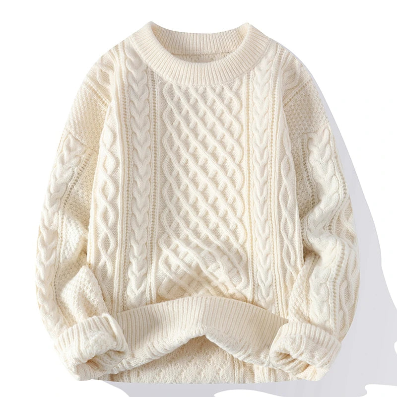 Men's Casual Round Neck Knitted Pullover Sweater - Autumn & Winter