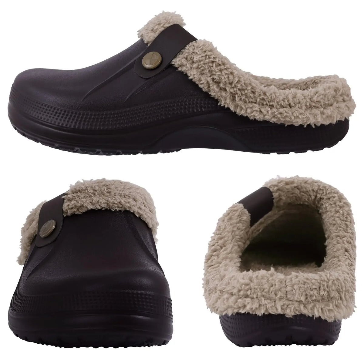 Winter Fur Plush Slippers for Men – Warm, Waterproof & Non-Slip