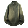 Men's Autumn Cardigan Sweater - Loose Fit Knit Half Zip
