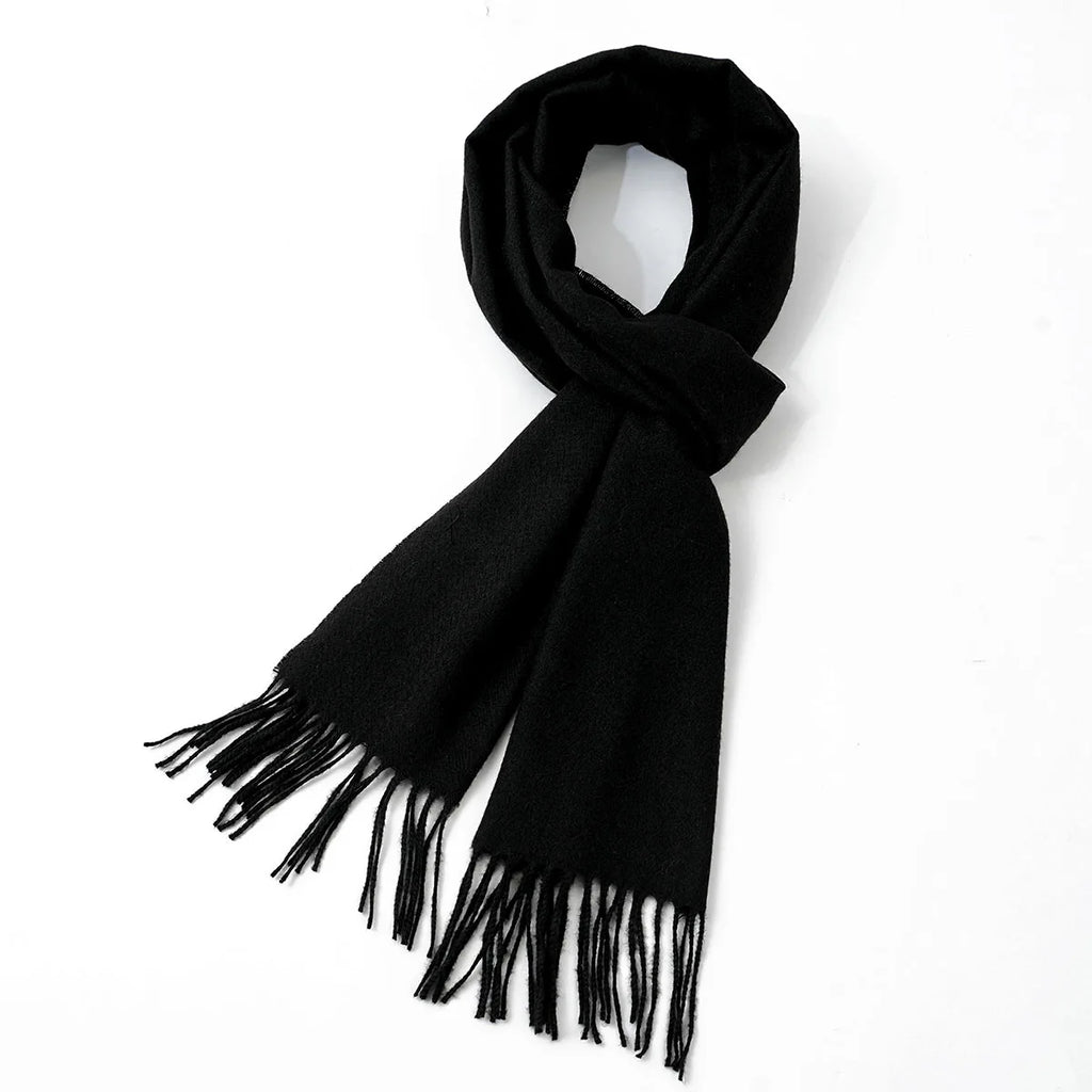 Men's Cashmere-Style Scarf – Soft Polyester, Windproof Design
