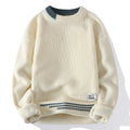 Men's Solid Knit Pullover Sweater – Casual Autumn Winter